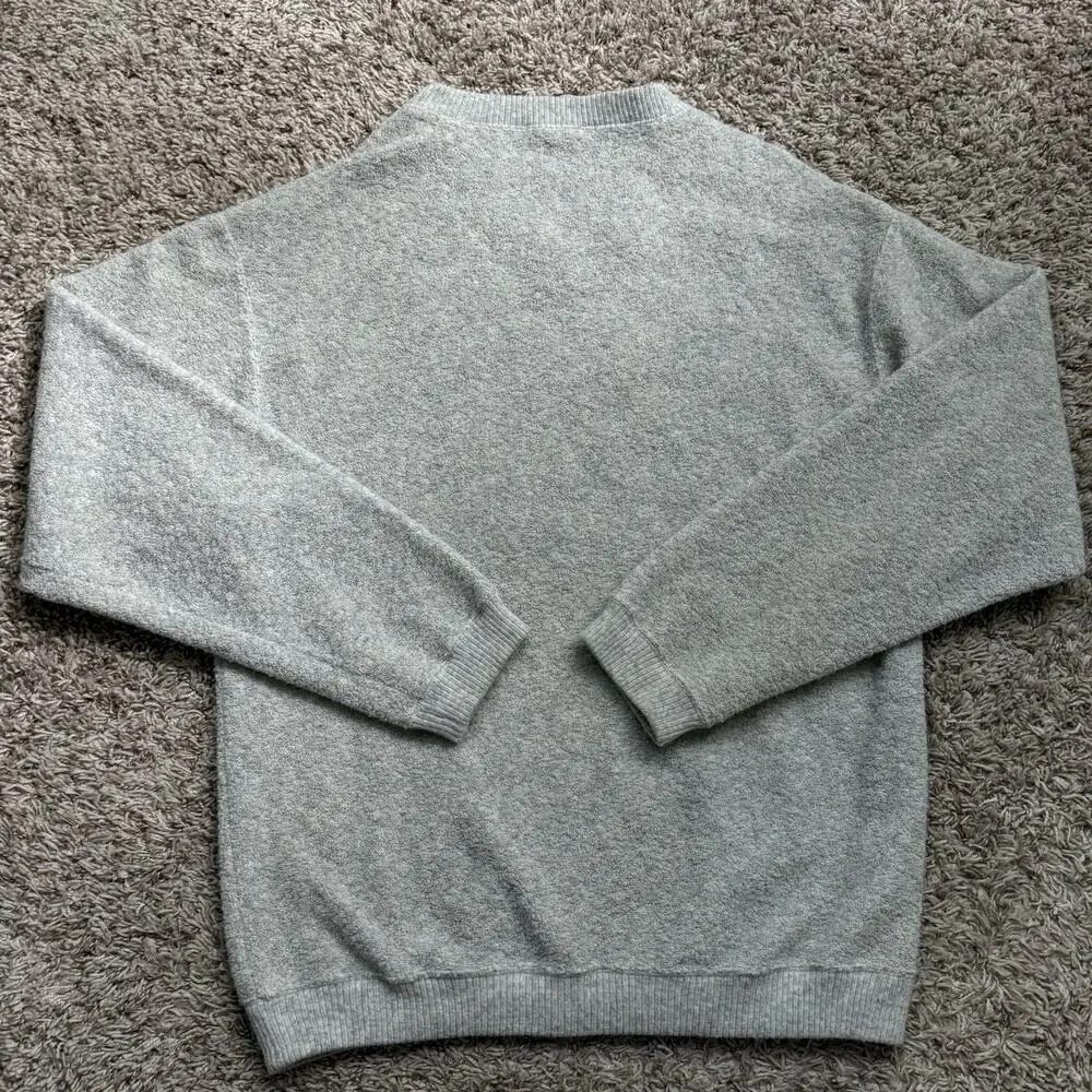 Vintage Giorgio Armani Wool Blend V-Neck Sweater Light Grey Pullover Mens Size M
